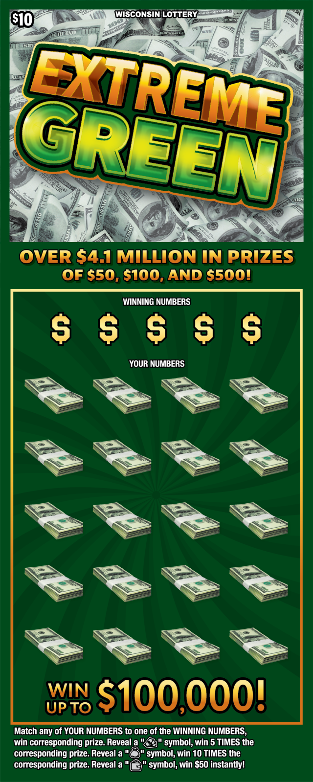 EXTREME GREEN (2725) | Wisconsin Lottery